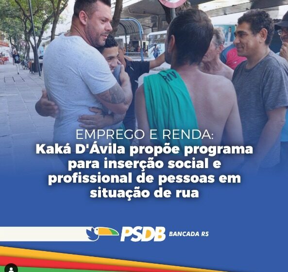  Kaká D Ávila propõe programa para inserção social e profissional de pessoas em situação de rua