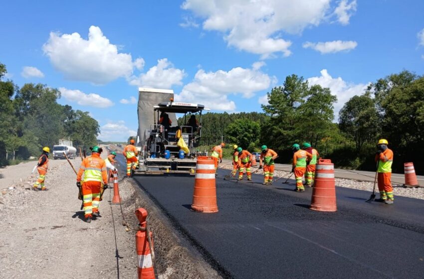 Iniciada pavimentação em novo trecho de duplicação da BR-386/RS