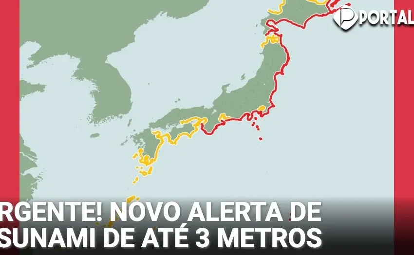 Alerta! Tsunami de até 3 metros de altura no Japão na quarta-feira