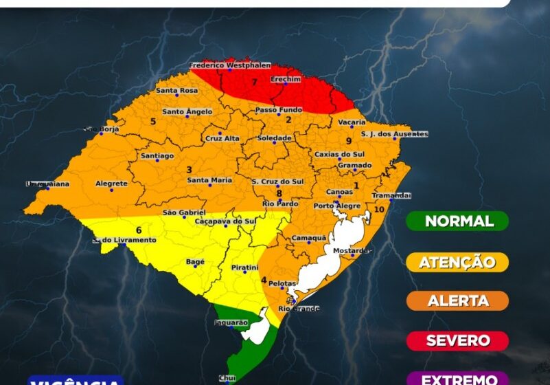  Ciclone extratropical tem potencial para tornados nas regiões Noroeste, Norte e Nordeste do Estado