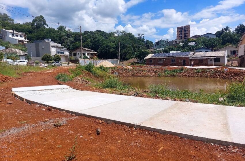  Obras avançam na construção do Lago do Bairro Weber em Três Passos